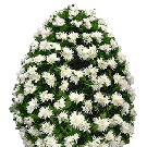 Coroana funerara 80 crizanteme albe
